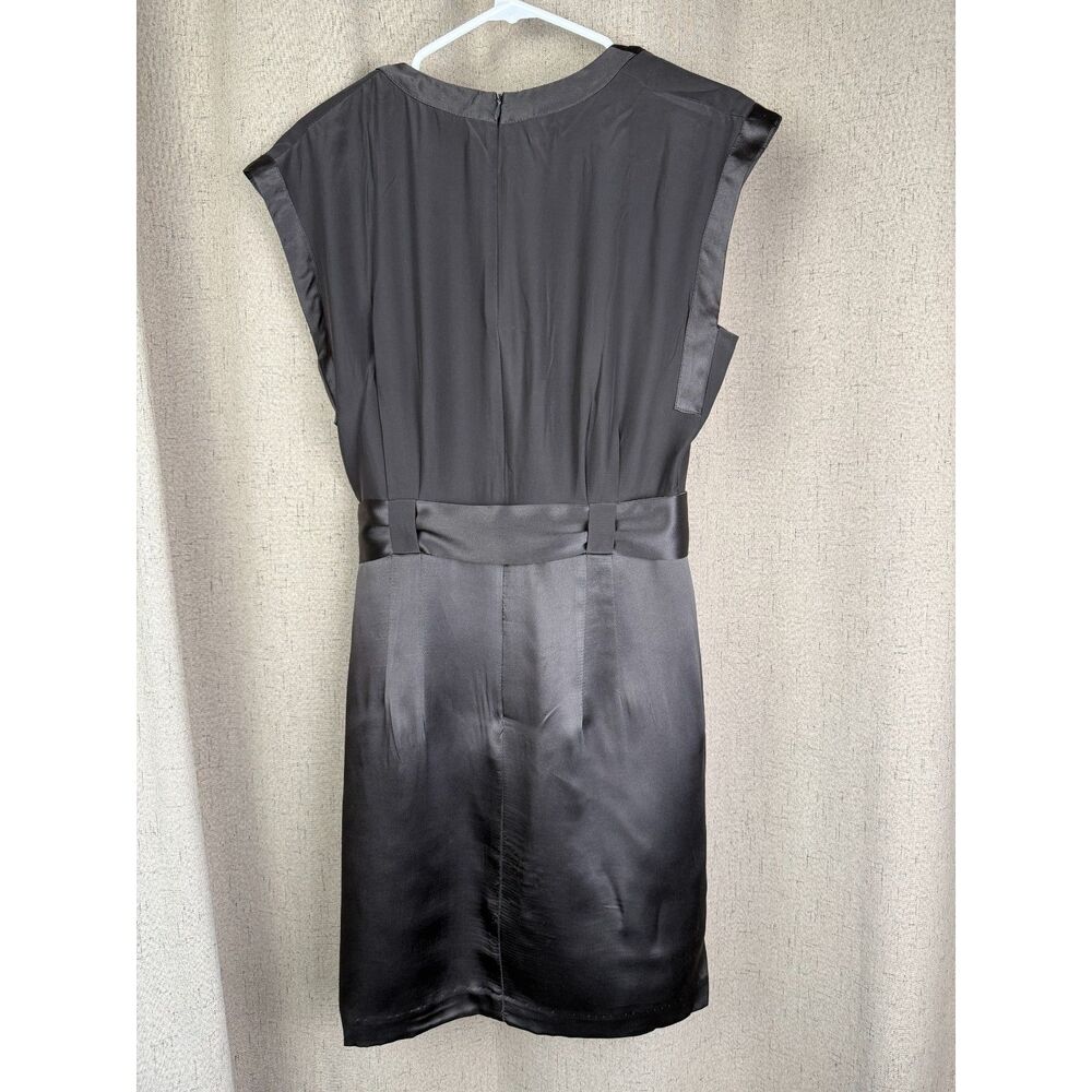 Nanette Lepore 100% Silk Charcoal Belted Dress Acetate Lined - Picture 3 of 5